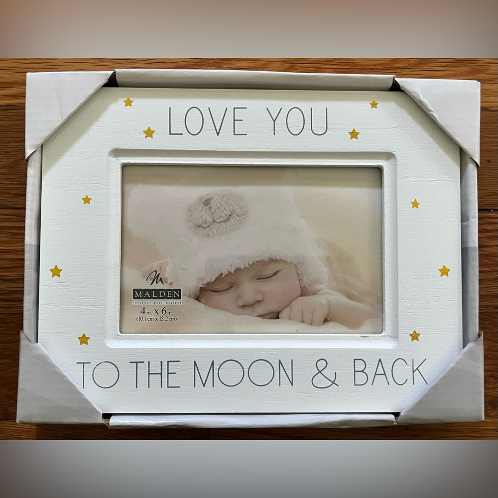 NWT Malden Love You to the Moon & Back 4x6” Wooden Picture Frame